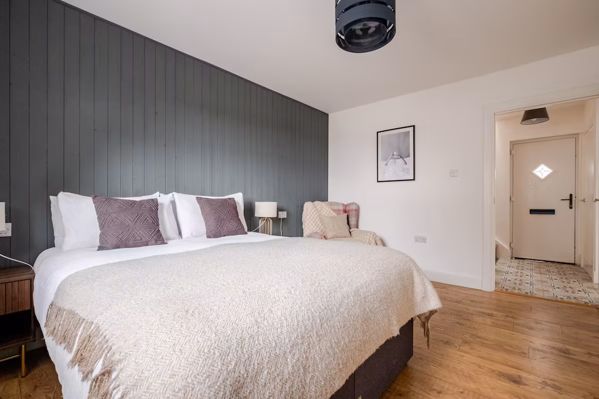 Bright bedroom at Hillside House